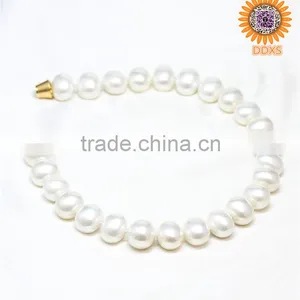 AAAA+ White Oval Southsea Shell Pearl Necklace thumbnail-1