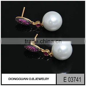 Fashion Imitation Pearl Earring Design/wholesale Charms Stud Earring With Pin thumbnail-6