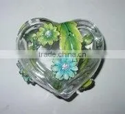 RORO Heart Shape Jewel Box Pewter Metal Jewellery Case With Enamel Color Crystal Glass Jewellery Container Wedding Gift thumbnail-1