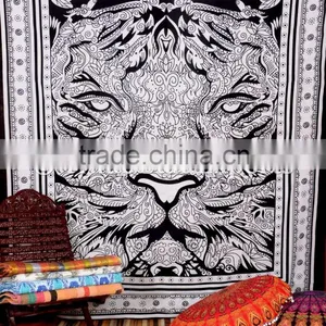 Indian Tiger Queen Bohmiean Bedding Hippie Psychedelic Home Decor Cotton Bedspread thumbnail-5