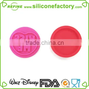 Food Grade Valentine Gift Silicone KISS ME Cookie Stamp With Wooden Handle thumbnail-1