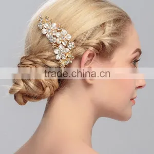 Cheap Price With High Quality Bridal Wedding Wear French Twist Hair Combs thumbnail-1