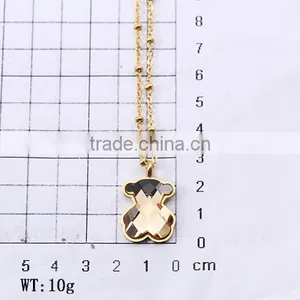Champagne !Charming ! Fashion Design ! Latest Gold Chain Big Stone Bear Necklace thumbnail-2