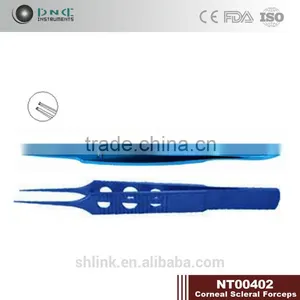 Surgical Straight Shafts With Micro Pierce Type Tips Corneal Scleral Forceps NT00402 thumbnail-1
