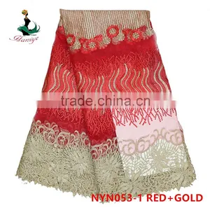 2016 Haniye Nigeria African Tulle Lace Fabric Embroidery French Net Lace Fabric for Wedding/NYN53 thumbnail-1