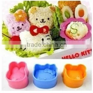 3PCS BENTO RICE ROLL MAKER SET OF RABBIT,BEAR,CAT SHAPED thumbnail-1