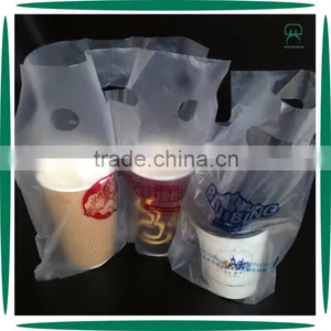 Custom LogoTake Away Coffee Cup Holder Plastic Bag thumbnail-1