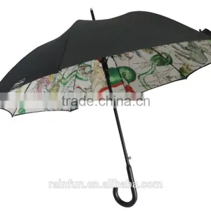 High Quality Inside Printing Double Canopies Umbrella thumbnail-1
