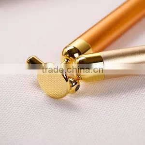 T Shaped Mini Hanheld Vibrating Massager Roller 24K Gold Beauty Massage Bar Facial Anti-wrinkle Roller thumbnail-4