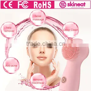 New Silicone Waterproof Electric Beauty Wash Face Cleaner Facial Cleaning Machine thumbnail-1