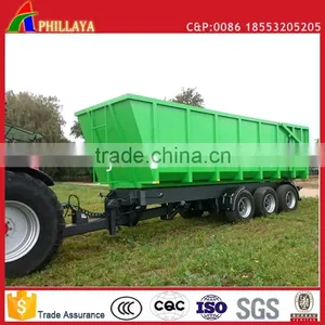 2017 NEW 3 Axles 40Tons Agricuture Drawbar Tipper Off Road Dump Tractor Trailer With Hydraulic Open Door thumbnail-6
