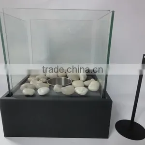 Decorative Square Table Top Iron Metal &glass Bio Ethanol Fireplace thumbnail-3