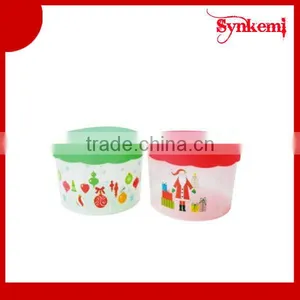 Christmas Round Plastic Storage Container thumbnail-1