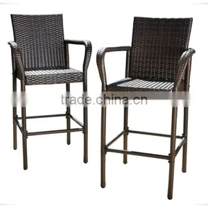 Outdoor High Quality Black Rattan Wicker High Seat Bar Stool thumbnail-1