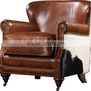 2016 High Quality Retro ,vintage Leather Leisure Chair for Living Room C606# thumbnail-1