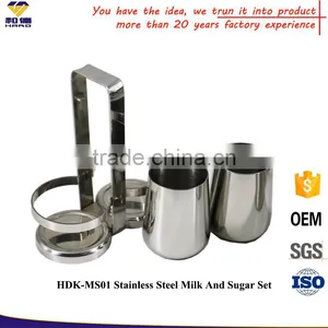 OEM Stainless Steel Milk Pot And Sugar Pot Set For Coffee thumbnail-3