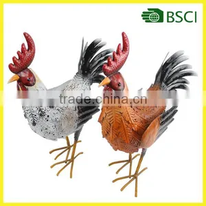Outdoor Patio Garden Ornament Rooster Feather 40cm Metal Rooster Decore thumbnail-1