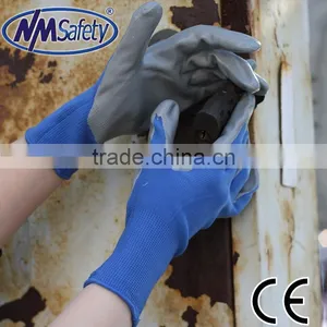 NMSAFETY 13 Gauge Grey Smooth Nitrile Gloves Blue Colored Nitrile Gloves thumbnail-1