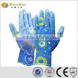Sunnyhope Colored Pattern Nitrile Nylon Gloves Gardening Gloves thumbnail-1