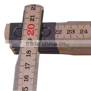 2 Meters Englisth Wood Ruler Red End thumbnail-1