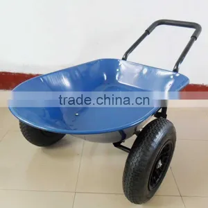 5 Cubic Feet Metal Tray Garden Wheelbarrow With Double Wheels thumbnail-1