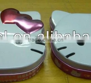 Cat Head Shaped Tin Case, Cat Tin Box thumbnail-1