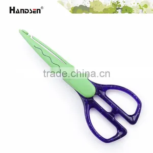 7-1/2" Beautiful Transparent With Glitter Handle Wave Scissors thumbnail-1