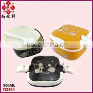 Small Size Square Plastic Bento Lunch Box With Handle thumbnail-1