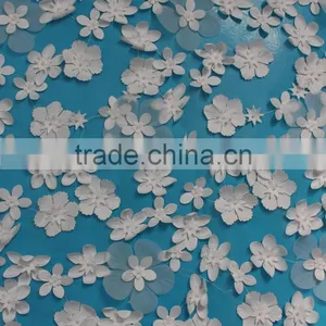 China Manufacturer 3d Flower Lace Embroidered Fabric thumbnail-4