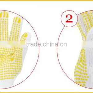 Pvc Dotted Cotton Knitted Gloves With Pvc Dots for Construction thumbnail-3