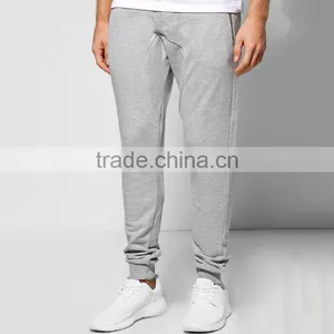 Skinny Fit Drop Crotch Joggers With Pockets Plain Men Fashion Trousers thumbnail-1