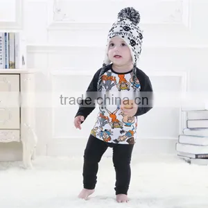 Cool Skull Pattern Baby Knitted Caps Pom On Top For Autumn,Fashion Unisex Knitting Hats With Tie thumbnail-6