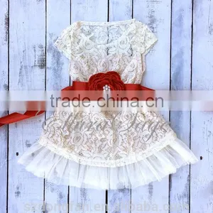 2016 New Hot Sale Style Lace Christmas Flower Dress Children Frocks Designs thumbnail-1