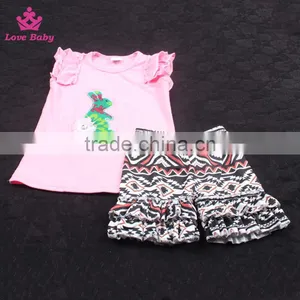 Wholesale Baby Girls Embroidered Short Summer Outfits Kids Cotton Summer Clothes Set thumbnail-1