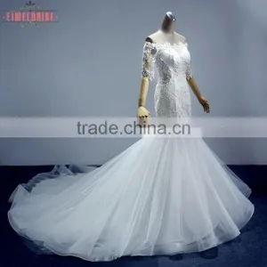 2017 China Manufacturer Bride Wedding Dress White Appliques thumbnail-5