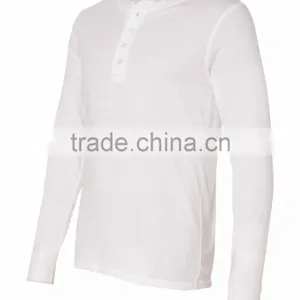 Bella+Canvas Men's Jersey Long Sleeve Henley Tee - 100% Combed and Ring-spun Cotton and Comes With Your Printed Logo thumbnail-3