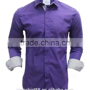 Latest Shirt Designs Purple Casual Shirt for Men thumbnail-1