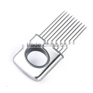 Fruit Vegetable Tools Stainless Steel Onion Holder Slicer Kitchen Gadgets Easy Cut Tomato Meat Tenderizer Onion Holder Fork thumbnail-1