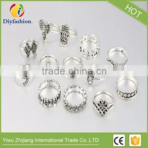 13pcs/Set Boho Vintage Punk Gold Silver Stone Midi Finger Rings For Women Bohemian Ring Set Jewelry thumbnail-3