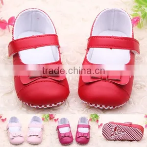 PU Leather Princess Bow Girls Kids Newborn Baby Flat First Walkers Shoes thumbnail-1