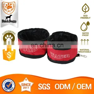 Double Foldable Water Proof Camping Pet Travel Bowls Dog Food Bag thumbnail-3
