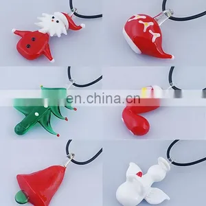 Lampwork Glass Beads Christmas Pendant Necklace CTN1108-8 thumbnail-1