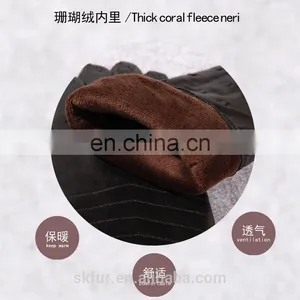 China Factory Wholesale Winter Warm Real Sheepskin Soft Leather Work Glove for Lady thumbnail-6