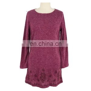 Elegant Mature Plus Size Women Long Sleeve Shift Dress thumbnail-1