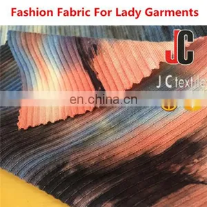 Shaoxing High Quality Soft Hand Feel Knit Rayon Spandex Tie Dyed Rib Morley Vintage Fabric thumbnail-4