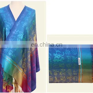 Many In Stock/Custom-make Your Own Design Jacquard Knitted Wool Scarf Pashmina Shawl thumbnail-5