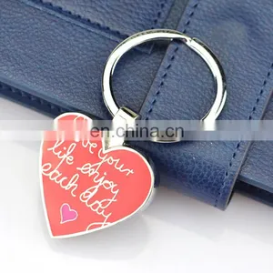 Free Sample No Minimum Promotion Cheap Custom Metal Heart Engraved Keychain thumbnail-3