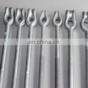 Galvanized Power Line Fitting Pole Straight Eye Bolts thumbnail-2