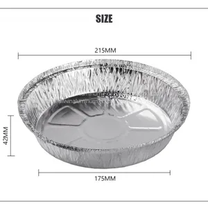 950ml 8-inch Take Out Catering Foil Pans With Covers / Aluminum Dish Pan thumbnail-2