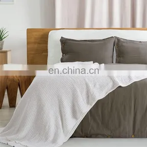 Luxury Super Soft Organic 100% Cotton Summer Lightweight Breathable Bedding Blanket For Adult thumbnail-3